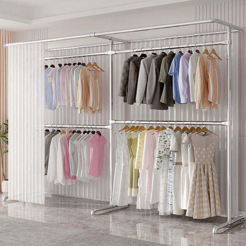 X6iLL7DP衣架落地挂防尘罩晾衣衣架落地立款式室内新可帘挂架阳台