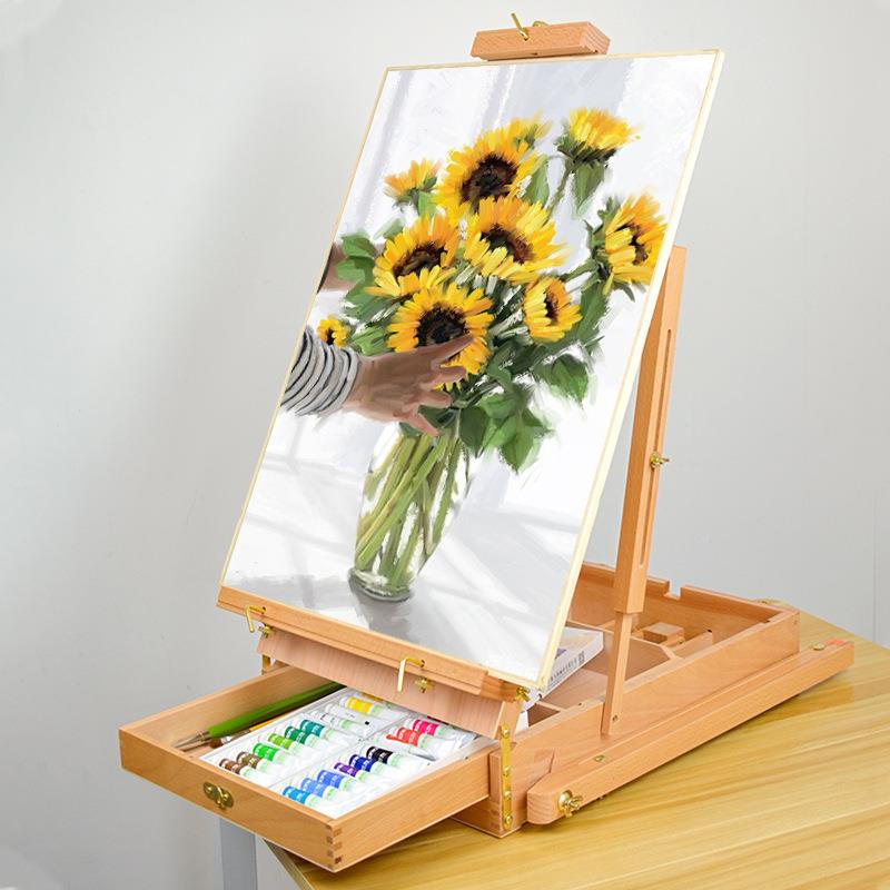 大画号红榉木油画箱全画实美木写生画箱术榉木架实GNQ木油画箱写