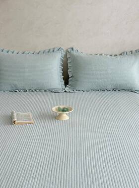 韩直条绗夹冬棉纯色牛奶绒保暖床笠缝秋加式绒LK202510床垫全包围