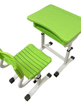 小学学校桌培椅套装课abs单人儿童学习生课桌训班双QNX人课桌椅