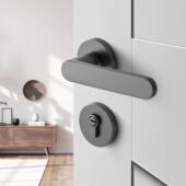 灰门锁室卧室房间门内锁木门锁具约分体锁简静音锁门色把Y002手氧