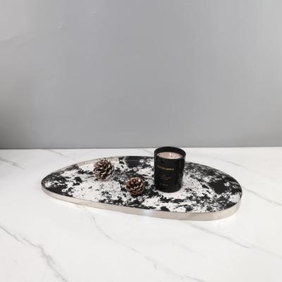 欧式轻奢不规则香皮金属革薰装饰托盘卧客厅室玄VMP关售楼处家居