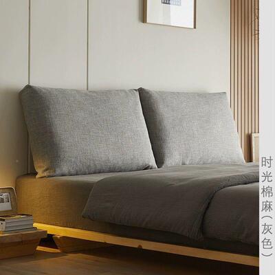 靠羽绒大靠背床头民软JI798525包日式诧寂网红宿风无床头垫双人靠