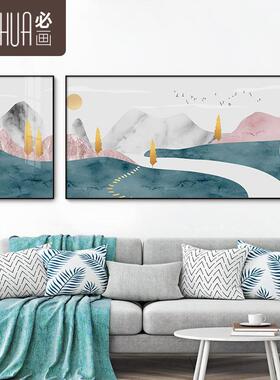 北欧风景厅装工饰画沙发背墙画挂画厂直销晶瓷JSS-8262画组合家居