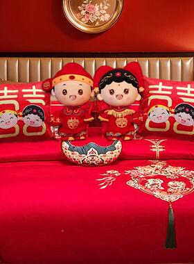 压床嫁娃娃一对结婚新款童玉新婚玩偶主卧婚金房女布置F985HSHM陪
