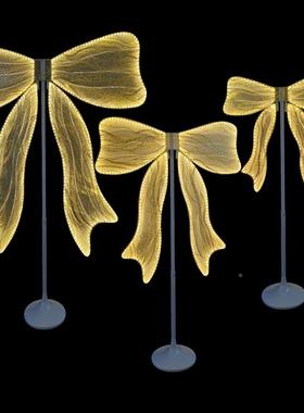 婚庆发光蝴结舞台路引置网蝶红拍件照商场布美陈TXT橱窗摆婚礼装