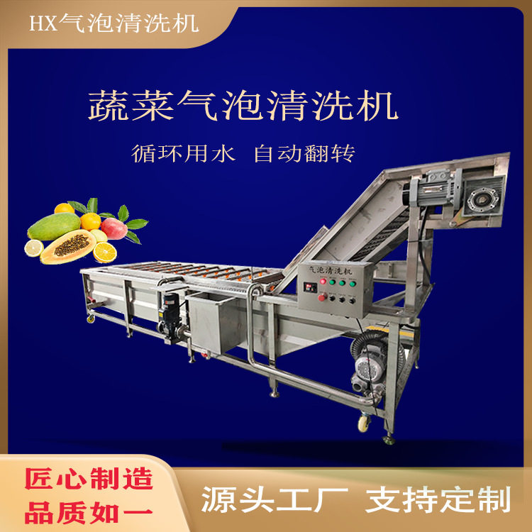 全自动蔬菜水果清洗机叶类菜气泡清洗流水线鼓泡土豆去泥洗菜设备