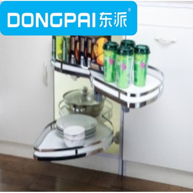 东派-转角拉篮飞旋转碟转角柜拉篮地柜联动拐角收纳铁纳/涂镀拉篮