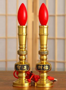 电子用蜡电烛灯1灯烛灯电蜡烛台插电双亮供灯长烛明灯家蜡电烛电