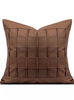 样板房客厅抱轻奢简约现代装沙发靠枕垫方软枕样板间酒店EGE色咖