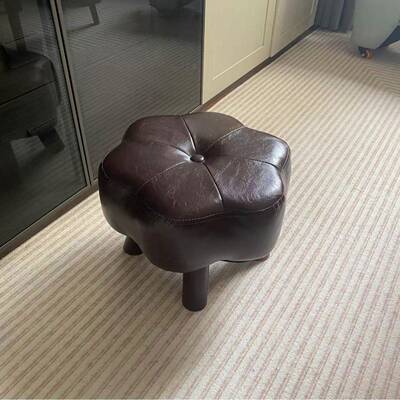 花凳客厅高级感实木板六凳简约门口EZR换鞋包凳瓣创意软沙发凳轻