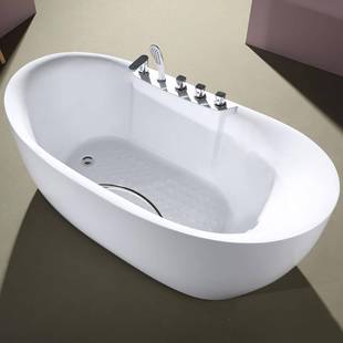 克力缸家用小户型独立式 移亚动泡澡网红酒浴店浴 浴缸日638椭圆式