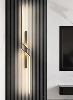 现36514卧代简客约墙轻奢格栅厅电视背景壁灯极简长条网红创意室