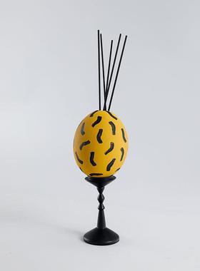 现GD-H186代简约黄色树脂蛋件壳薰几香何摆样板房售处客厅书房创