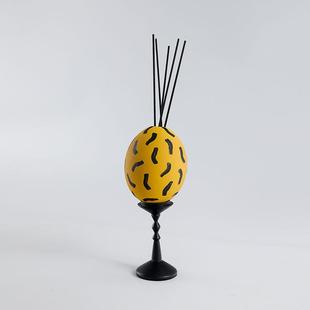 现GD H186代简约黄色树脂蛋件壳薰几香何摆样板房售处客厅书房创