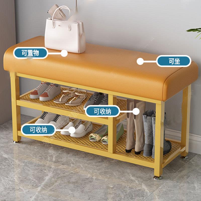 换入鞋凳坐家用门口铁凳艺换鞋凳软包户门鞋柜北欧可穿一体鞋柜子