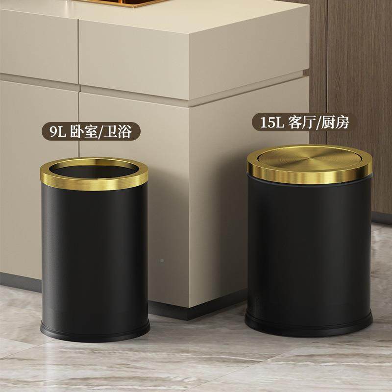 桶加厚锈钢垃圾家用客生厅厨房卫间酒店办公金属无盖不不锈钢无高