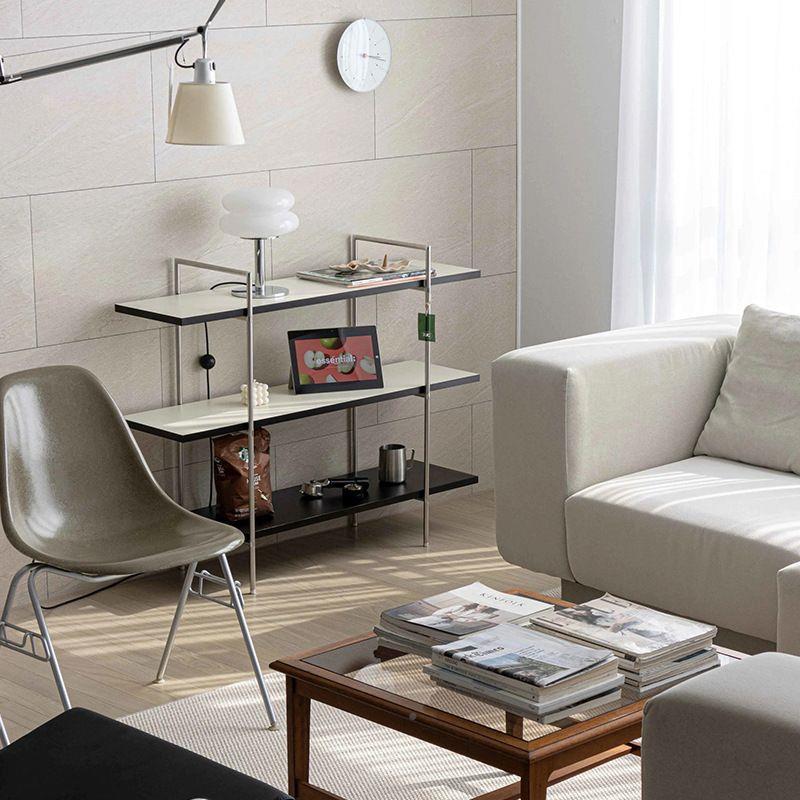 HFB中古收隔板物置架客厅落地多层书架is不锈钢陈列架纳简约n储物