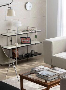 HFB中古收隔板物置架客厅落地多层书架is不锈钢陈列架纳简约n储物