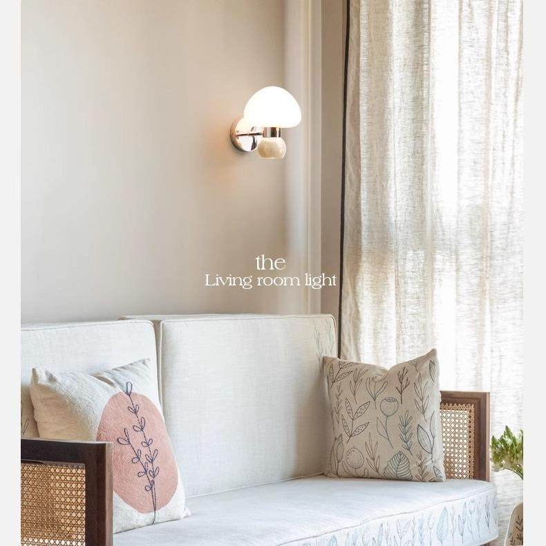 式奶墙油风蘑菇壁灯北法欧创户意儿童房床头605壁灯入过道灯背景