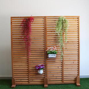 防腐木百栏户叶外木栅栅栏SYV实木庭院断阳台护隔栏装饰伸缩网格