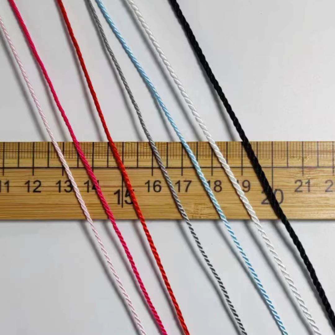 涤纶彩涤纶线尼龙线粗2毫米3线毫米1毫米色白红色黑色吊牌线串珠