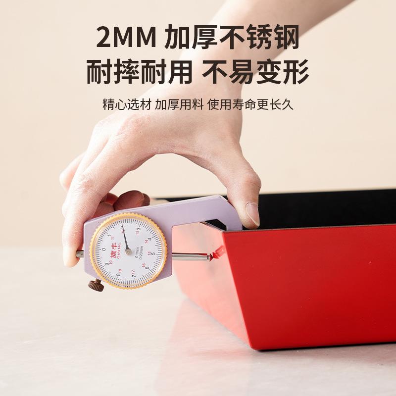 不锈自EQN助店餐热菜盘冷菜盘烤长盘展示盘方形钢盘酒商用不粘电