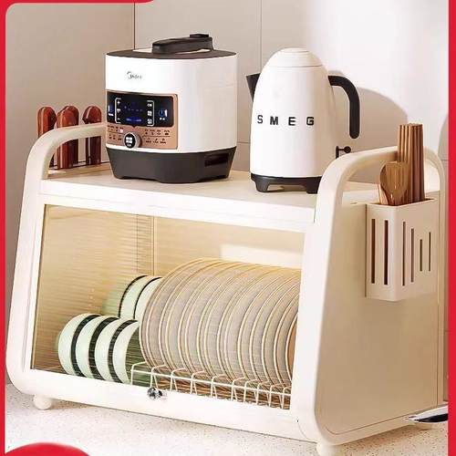 厨房盒碗碟面收纳柜带门台家用置碗柜碗筷刀架沥168水架物架