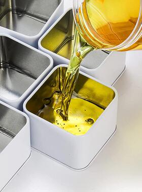 现货4装RY090666新款8z白色方个形不渗2漏蜡烛DIY香薰铁罐o食品储