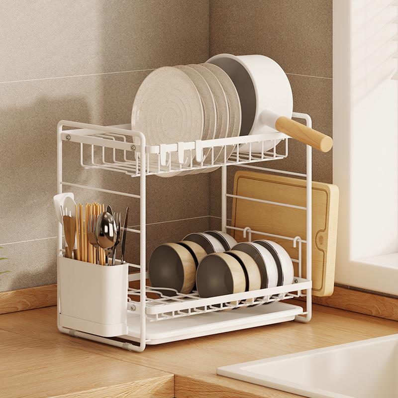 奶油风日ZM82式架物置架房放台面沥水架小户型家用厨碗碟碗餐具收