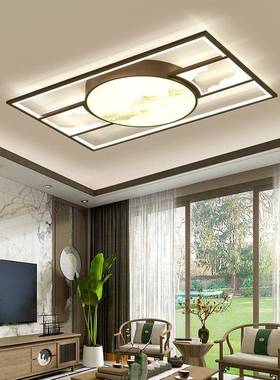 新D中式顶L代E吸灯房间卧室中国IOK风圆形书房灯现简约方形客厅灯