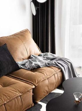 北欧工业皮蒙埃特布艺沙风发组豆腐块62325沙发意式合模块客厅科