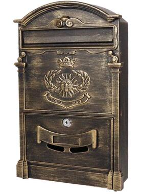 信欧式箱室外用别墅挂墙创意报箱带复古邮箱防雨摆HC-001G家件锁