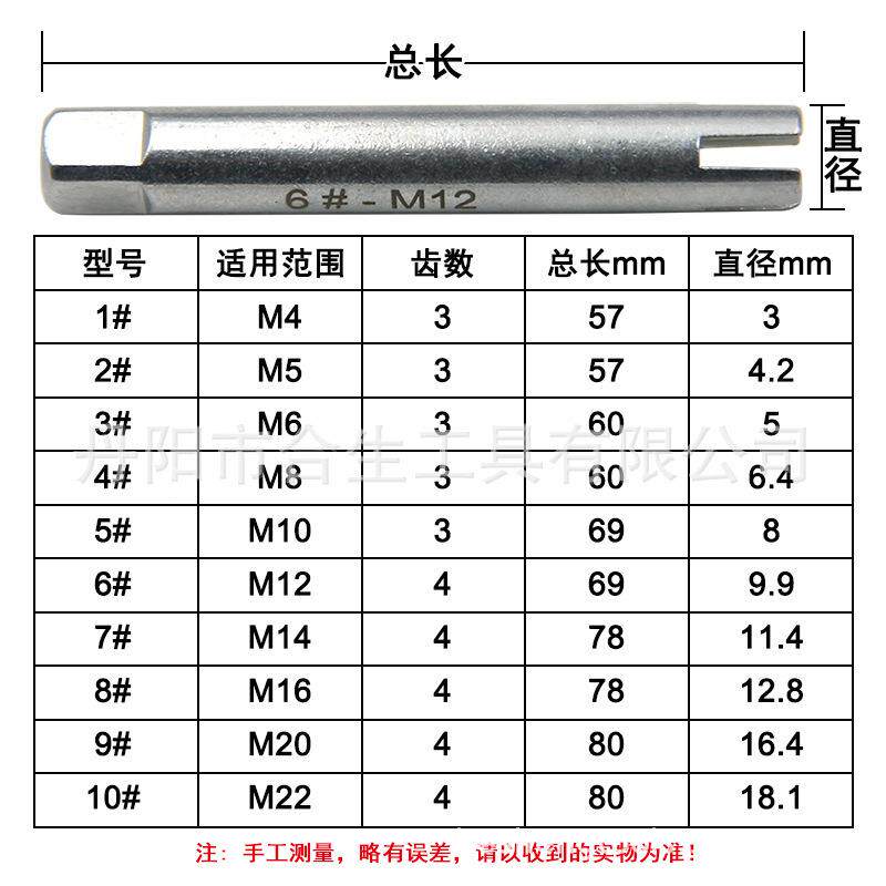 10p断头丝锥取出器 M4-M取24312手用丝c器断丝反攻牙丝锥工具套装