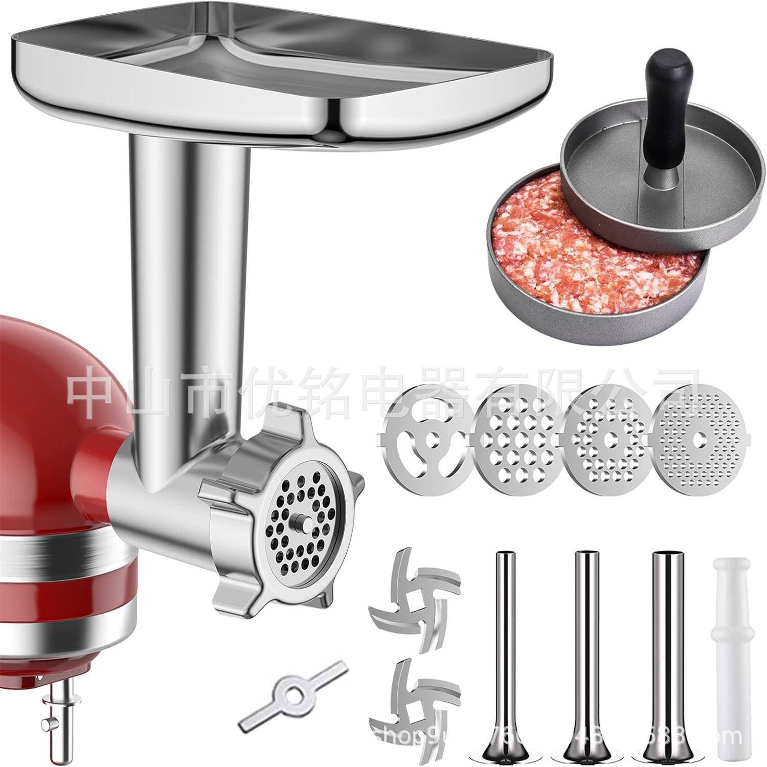 Kitchenaid厨d师机e配件绞M肉厨宝厨师机talDCTJGriner灌肠肉饼套