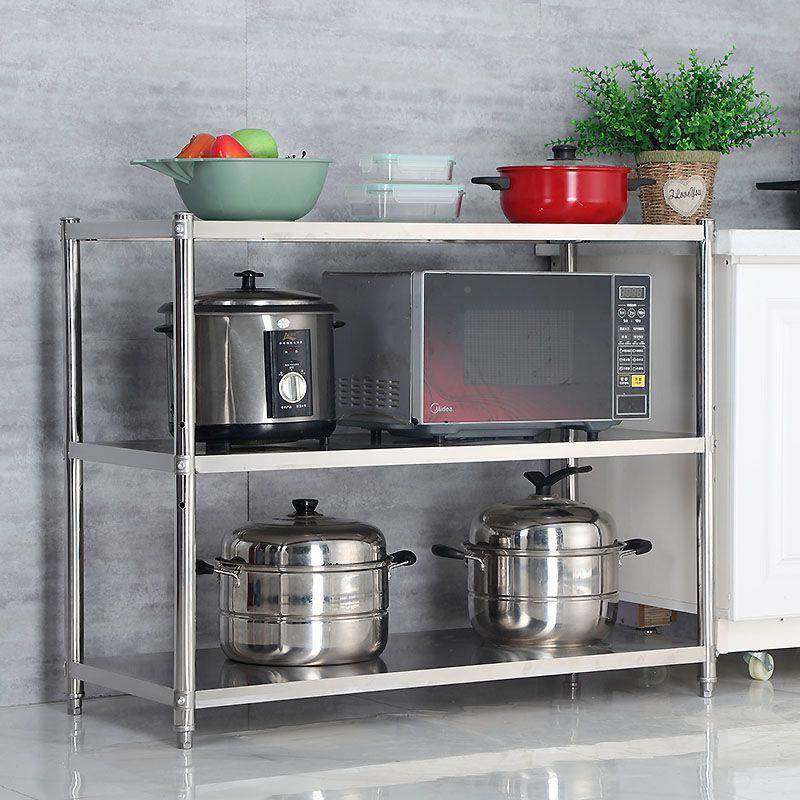 锈钢厨房置jiKthRbz物架纳落地多层微波炉架台面收三层烤箱架架放,厨房/烹饪用具,抹布架/厨房清洁收纳架,淘宝优惠券,粉丝福利购,淘宝优惠卷