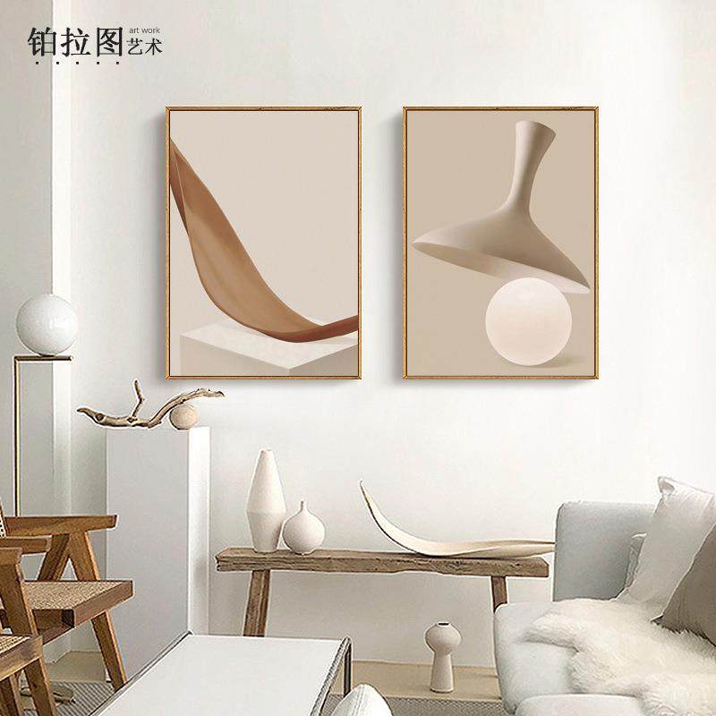 画现代客厅装饰北欧风墙格抽象几何复古背景餐厅饭日式BLT-296佛