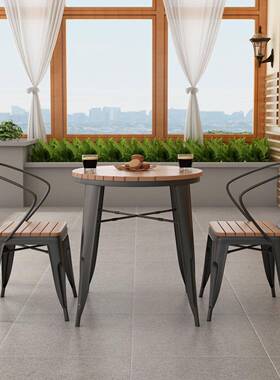 现代简约户桌椅组合室外庭外院露花园阳台000221塑天木桌子小防腐