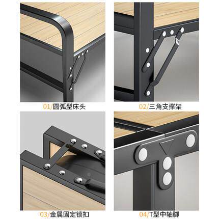 单人1米1.2米木zdc-008m板折叠灾床租房床人床钢木床折床家用救单