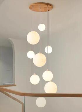 爆款月球952楼梯灯长复别墅吊顶客厅楼梯间梯吊灯lof楼t式吊灯