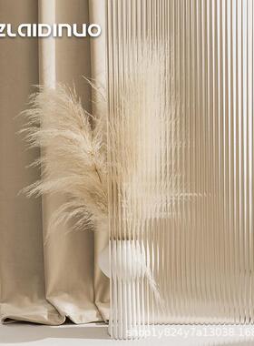 澳洲色羊绒窗帘简约现代奢卧室客厅遮轻光奶茶72593丝9绒布窗帘91