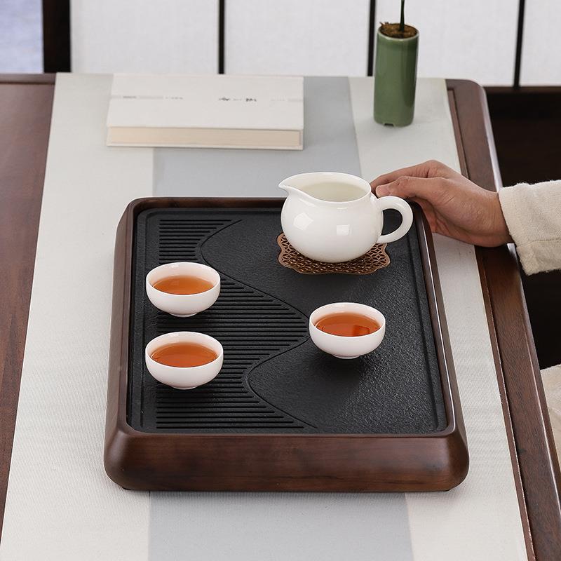 干茶盘5家用02新款仿乌金石办公室F77T55SH小型茶台茶2具沥水泡台