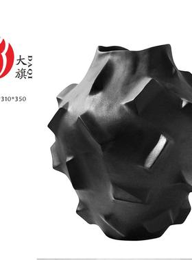 现陶代艺家术软装白色瓷手工LGW花瓶摆件样板房别墅酒店装居饰品