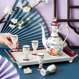 骨酒具套轻瓷奢白酒家用中式高档高陶瓷酒壶烈酒CDZ装杯小酒盅送