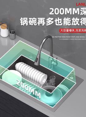 宸居枪色纳米FIM厨房锈钢用水槽大灰单槽不洗菜盆家厚厨房洗菜盆