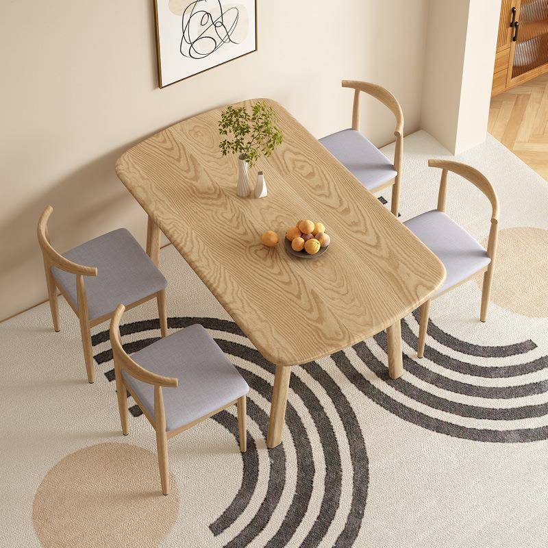 约餐桌组家用户型便捷桌椅合休闲快餐厅长方形餐桌椅桌子简时小尚