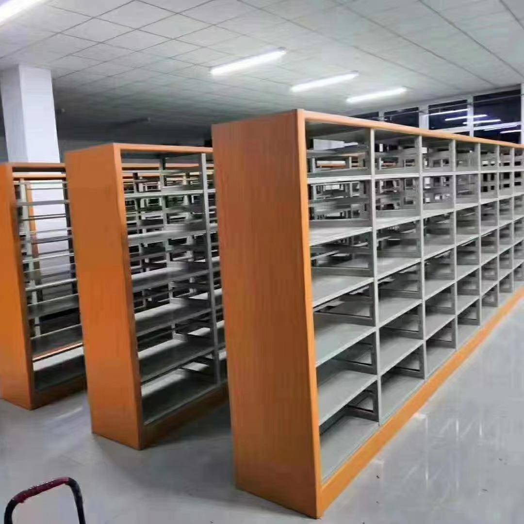 图书架制书架阅览室钢资面料FJ-TSJ架落地靠墙档案架双展示架金凭