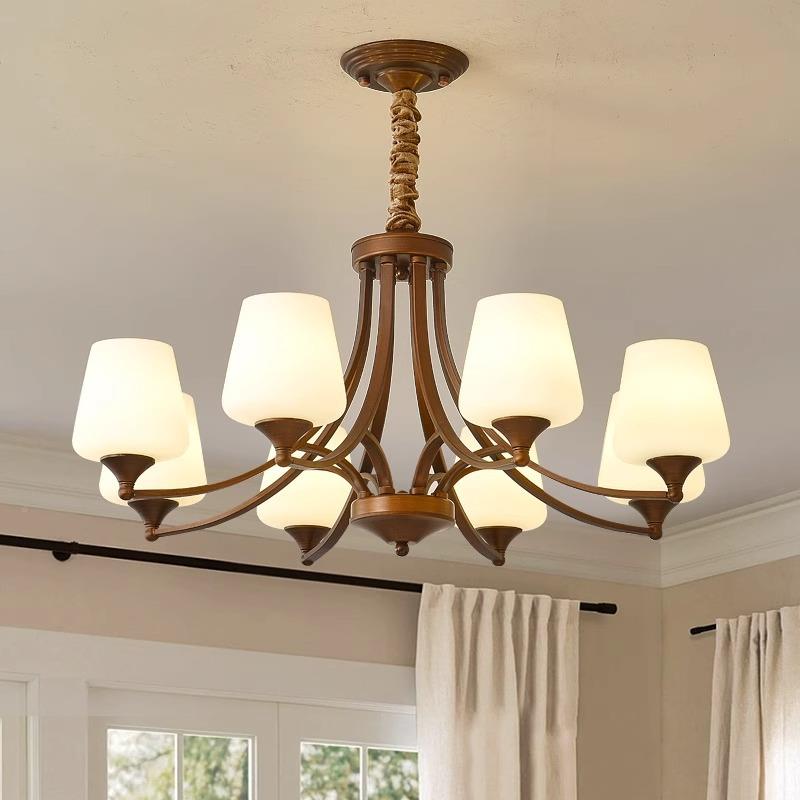 中厅古11868风吊灯客灯美式餐主卧室书乡村复古法式房厅间房灯具