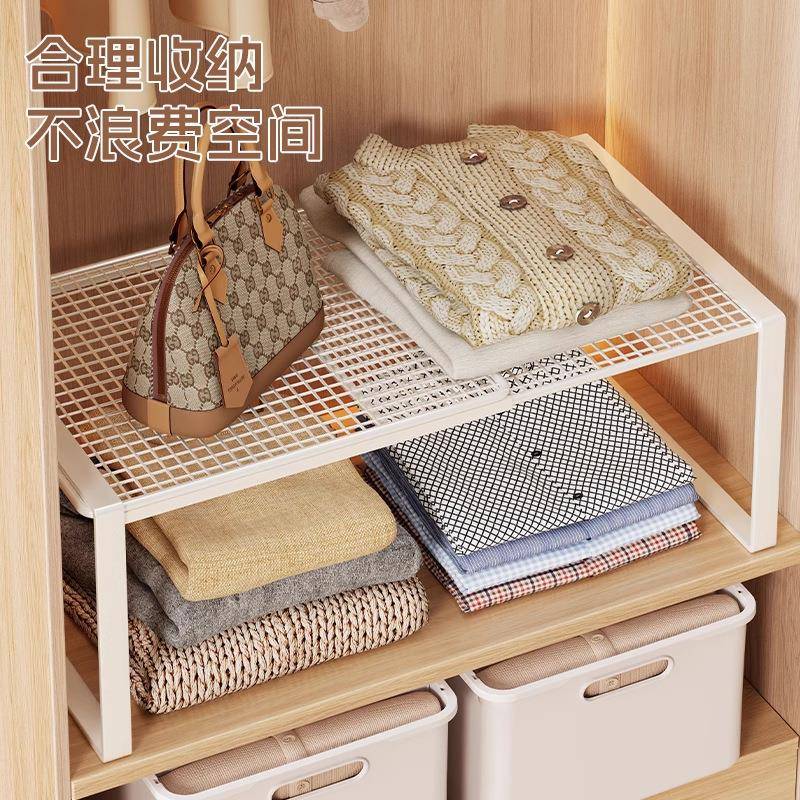 衣层柜分隔板收UBZ纳器柜子橱柜神内缩可伸置物架衣橱整理隔断分