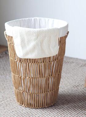 仿藤编家用脏衣篓篮大容量织收CUM纳盖筐带储物收纳篮子编卧室衣